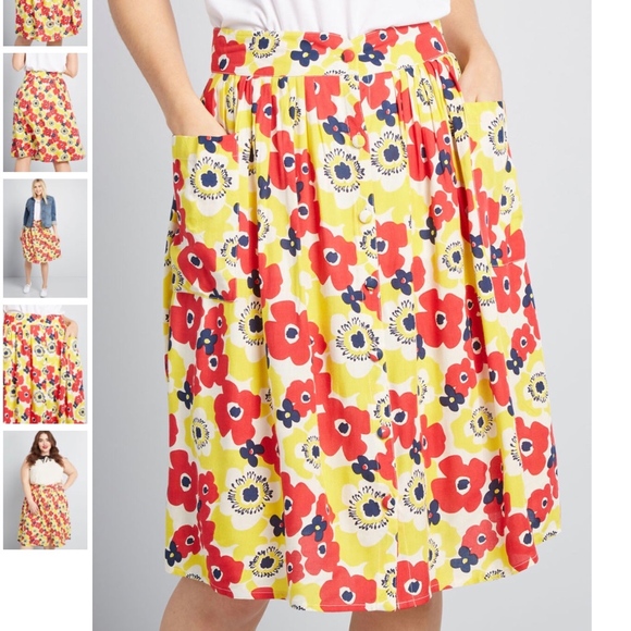 Modcloth Dresses & Skirts - ModclothAct Accordingly Poppy Midi Skirt